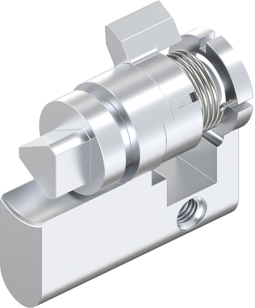 Profile half cylinder with insert triangular 9, Zinc die chrome-plated