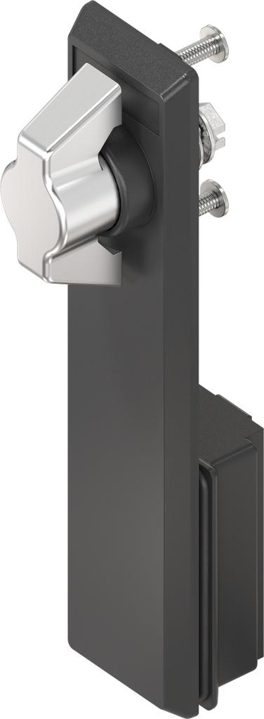 Escutcheon with wing knob, non-keyed, Stainless steel and polyamide black