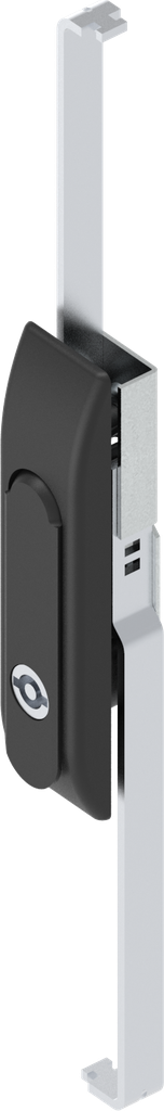 Maneta giratoria con varillas con inserto doble barra 5, poliamida y zamak recubierto de polvo negro