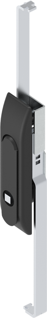 Swinghandle with rods with insert square 8, Zinc die black powder-coated