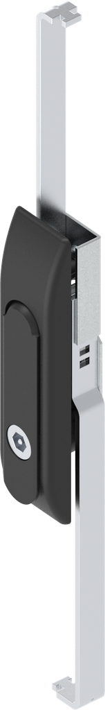 Schwenkgriff mit Schlossstangen mit Betätigung Innen-Sechskant SW 8 mit Stift, GD-Zn schwarz gepulvert