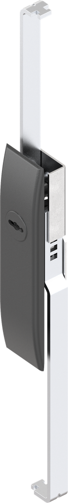 Schlüsselschild mit Schlossstangen mit Betätigung Doppelbart 5 und Maske, Polyamid GF schwarz