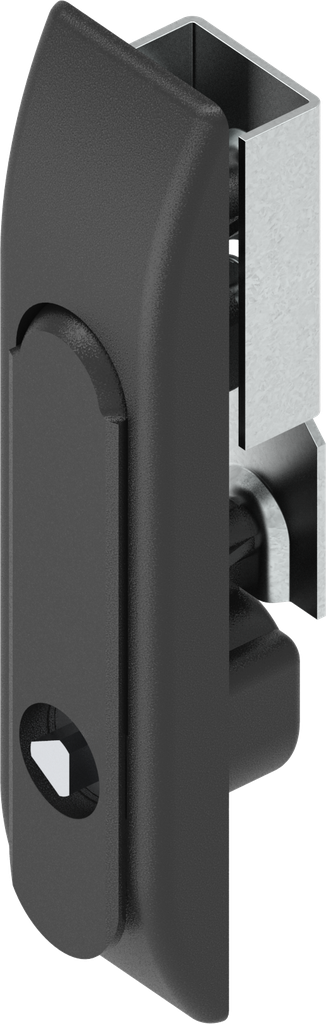 Swinghandle for rods with insert triangular 8, Zinc die black powder-coated