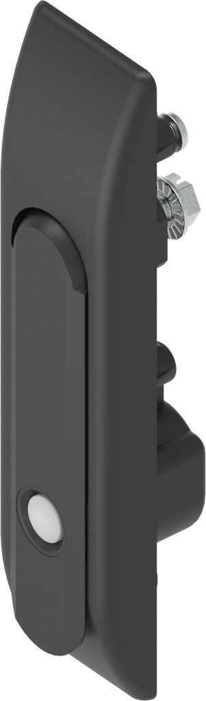 Schwenkgriff für Stangenantrieb mit Druckknopf, GD-Zn schwarz gepulvert