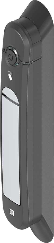Schwenkgriff Agent E Wireless mit RFID Kartenleser 13,56 MHz, GD-Zn weißaluminium gepulvert und Polyamid GF schwarz