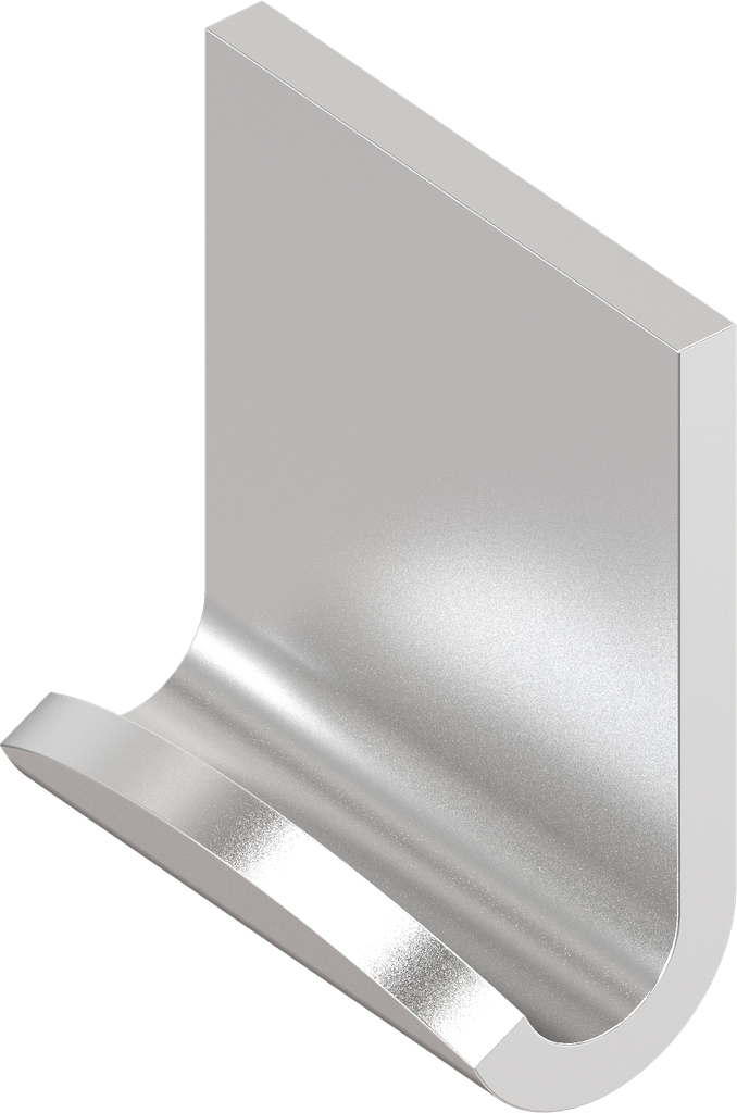 Gancho, sin perforación, acero inoxidable AISI 304