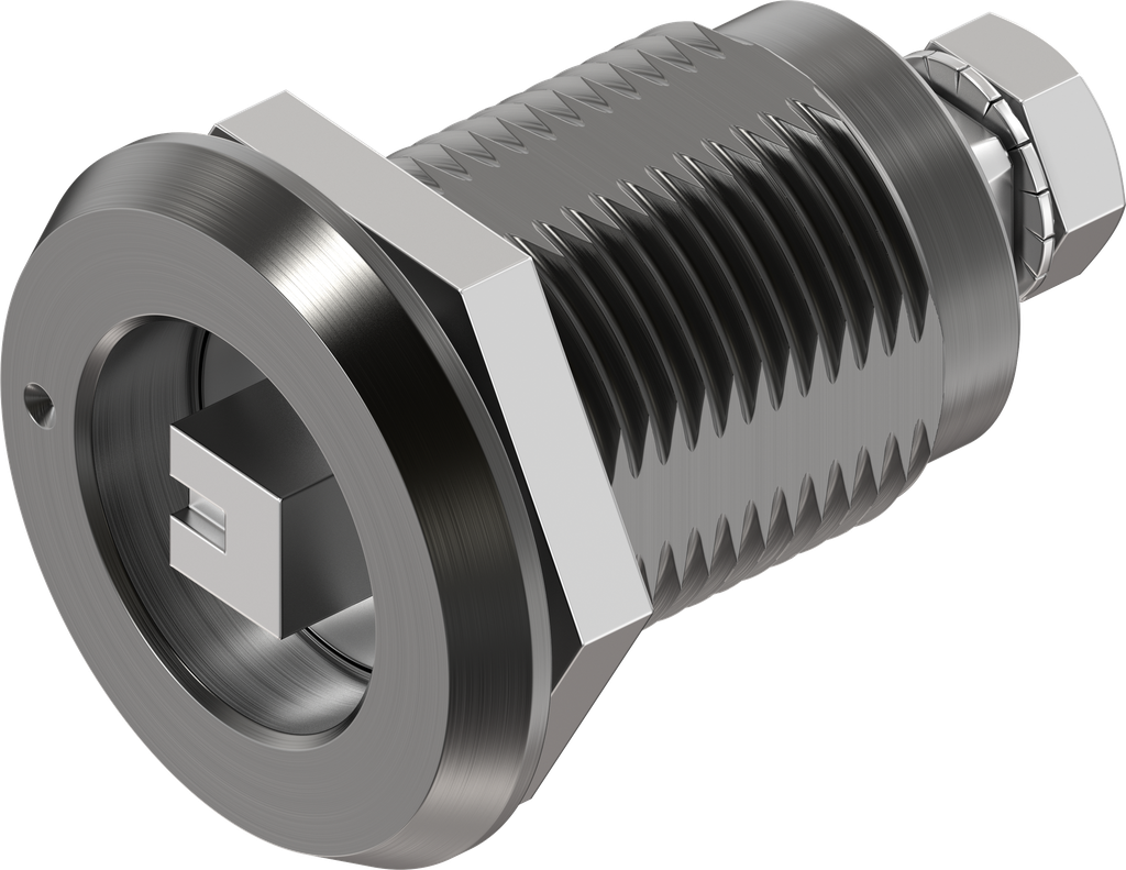 Dreh-Spann-Verschluss Vierkant 7 mit Markierung Ausführung rechts, Aluminium harteloxiert und Edelstahl AISI 316