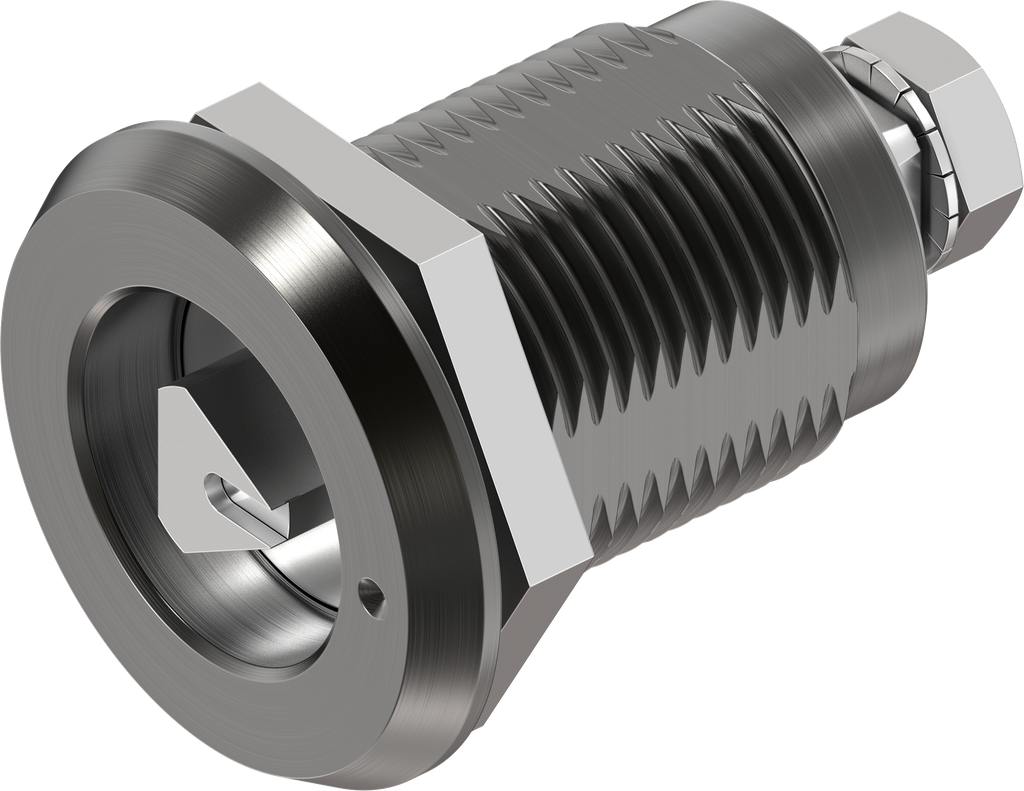 Dreh-Spann-Verschluss Dreikant 8 mit Markierung Ausführung links, Aluminium harteloxiert und Edelstahl AISI 316