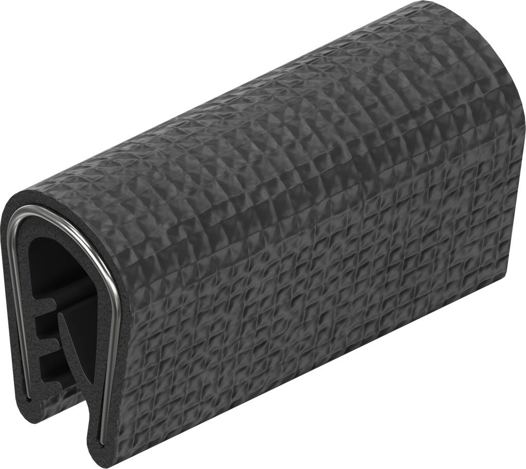 Edge protection made of fire protection material, self-clamping, EPDM 65 ± 5 Shore A black