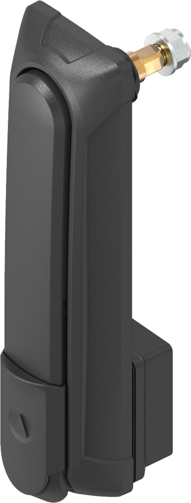 Schwenkgriff "lang" mit Baustein für Profil-Halbzylinder 40 mm (A = 30 mm), Polyamid GF schwarz