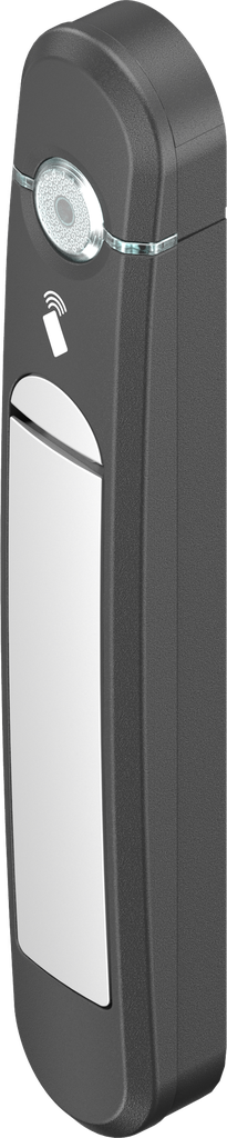 Maneta giratoria Agent E Wireless con lector de tarjetas RFID 125 kHz, zamak recubierto de polvo aluminio blanco y poliamida GF negro