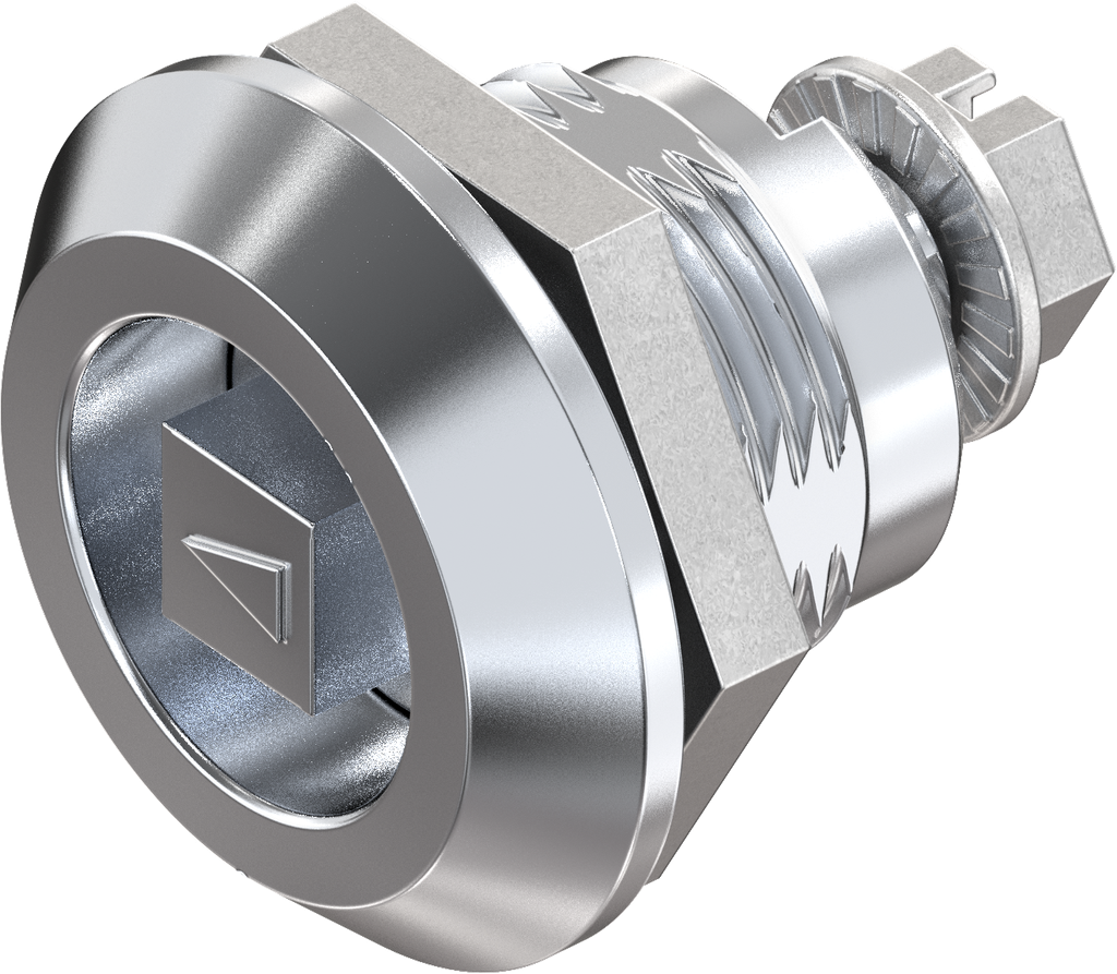 Vibrationsresistenter Vorreiber Vierkant 8, GD-Zn verchromt