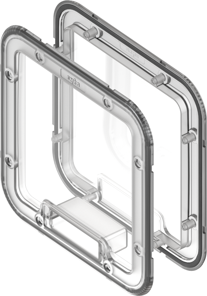 Viewing window foamed for lighting, Makrolon transparent
