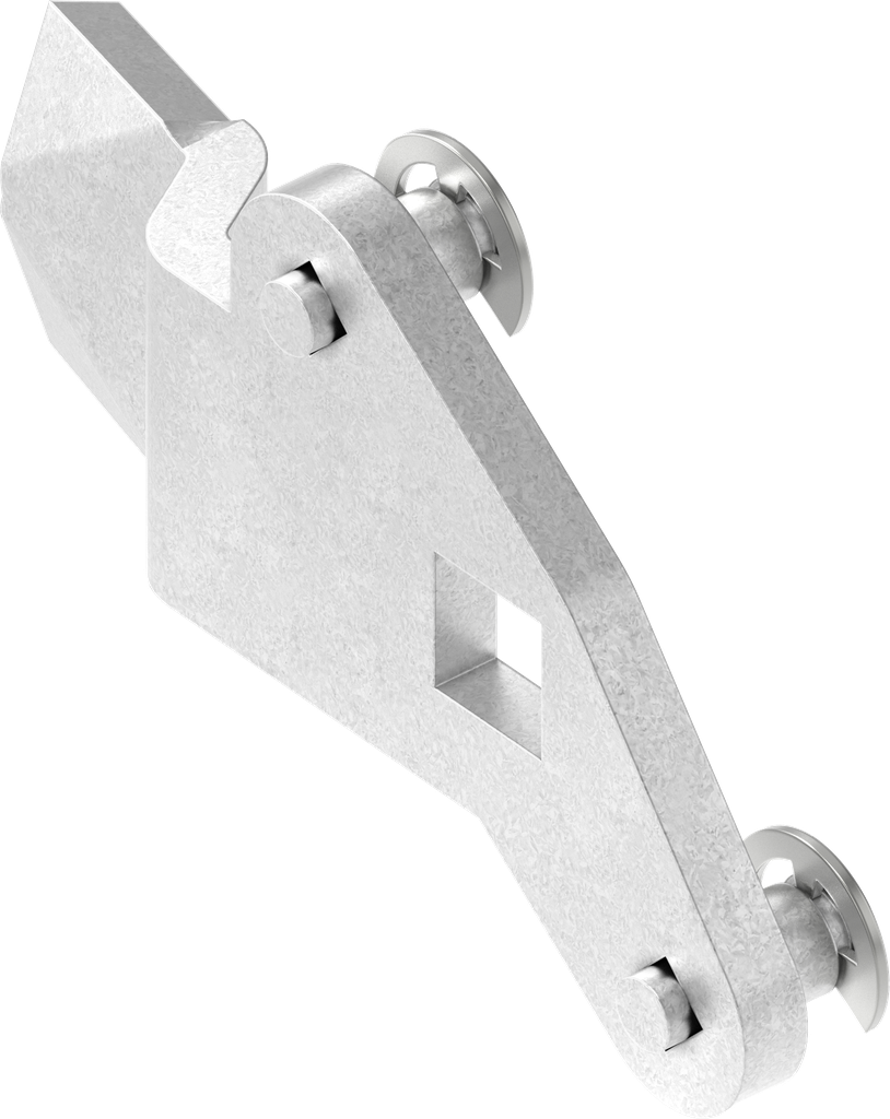 Zunge mit Stangenantrieb rechts, Stahl verzinkt