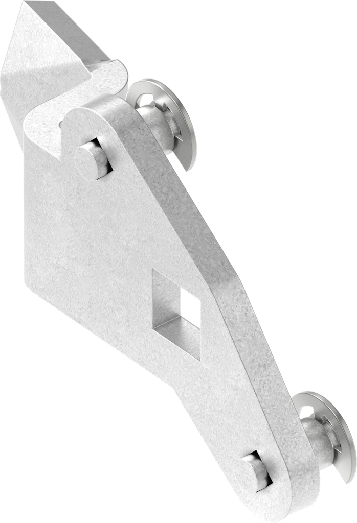 Lengüeta con conexión de varillas, derecha, acero galvanizado