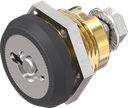 Safety quarter turn double bit 5 with dust cap, right version, Brass and zinc die black powder-coated