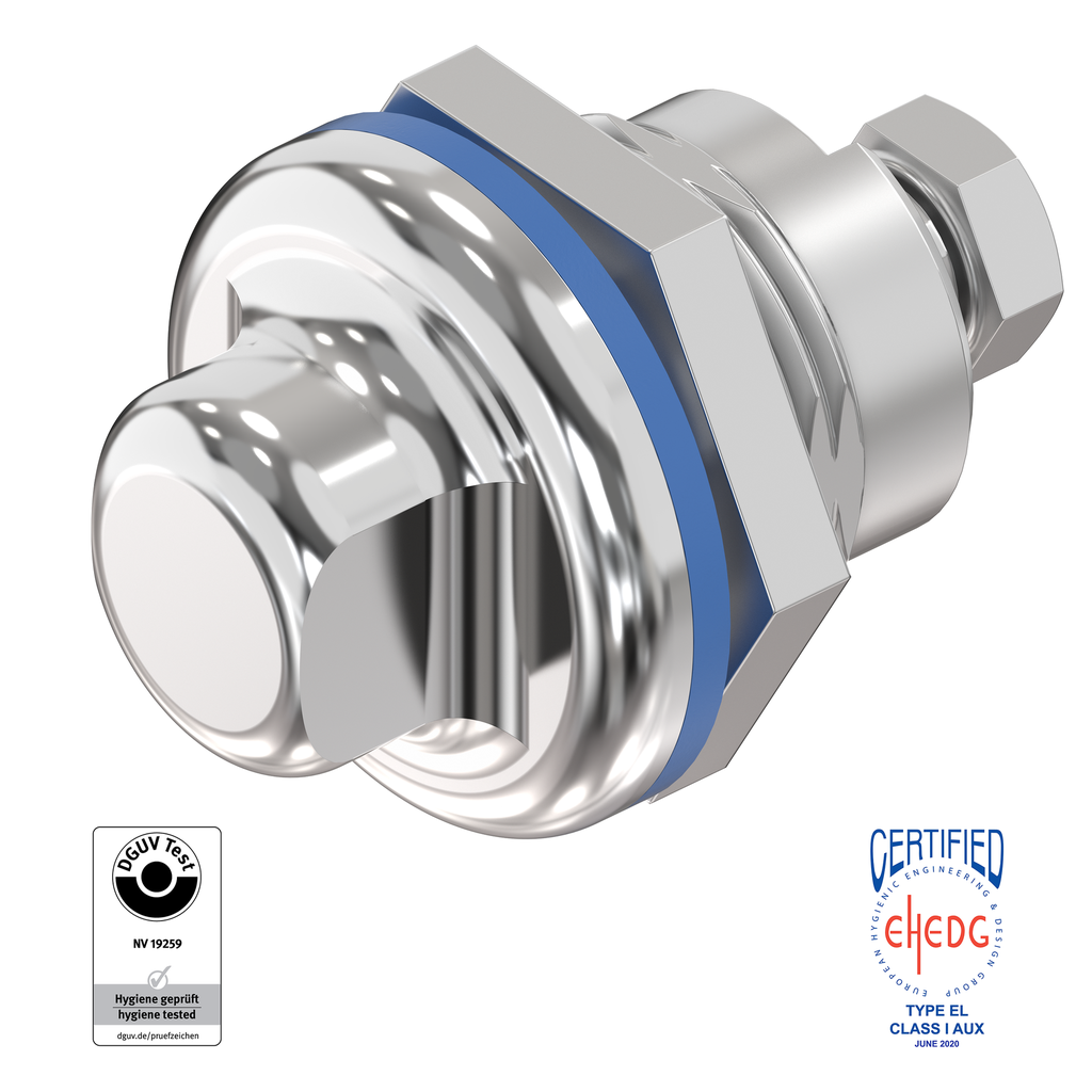 Vorreiber SW 13 für Hygiene-Bereich Lebensmittel, Edelstahl AISI 303