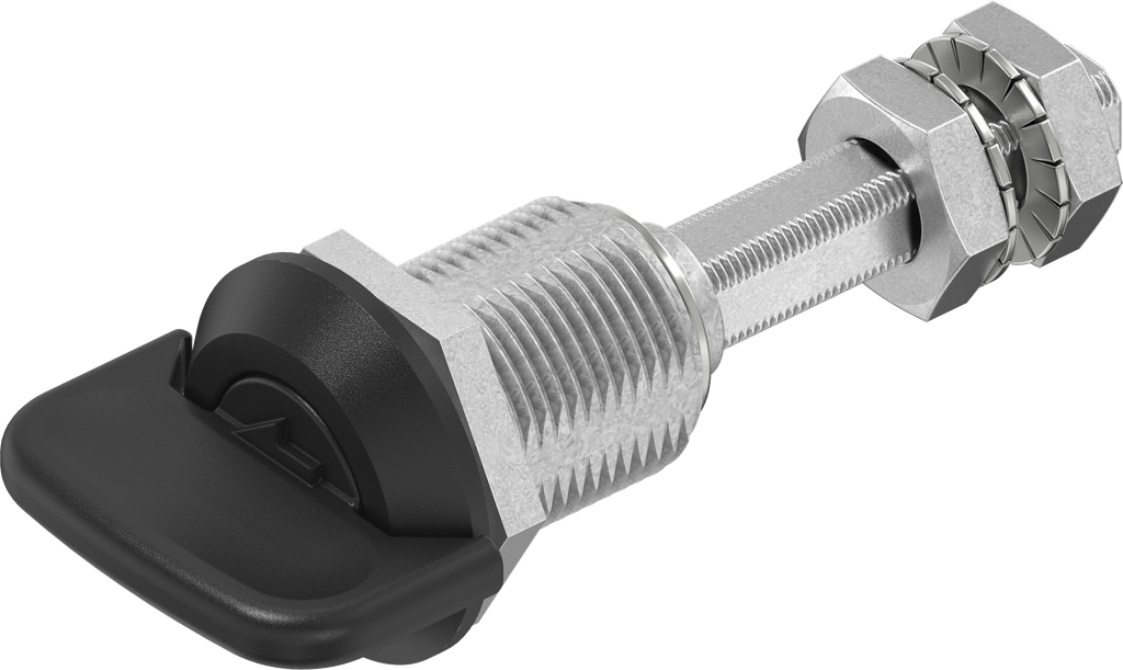 Compression latch with wing knob with adjustable cam height, Zinc die black powder-coated