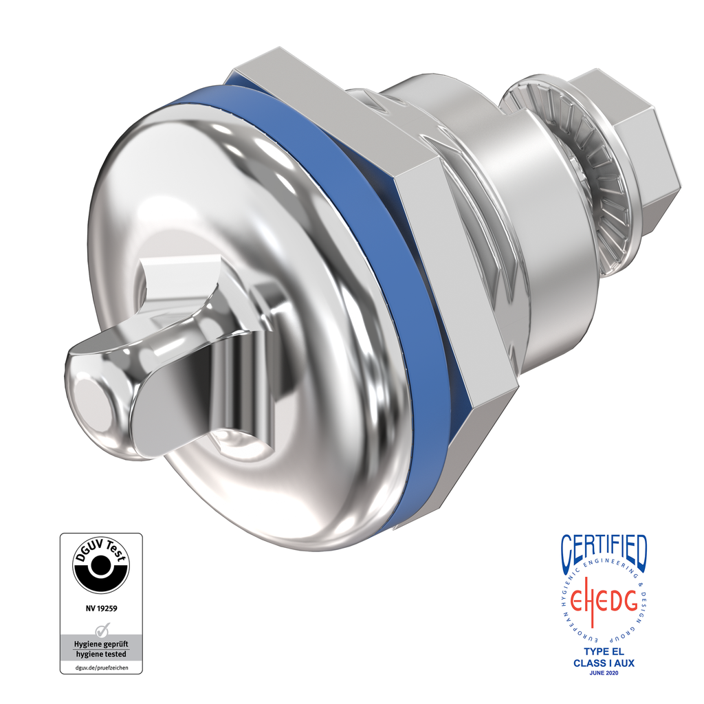 Vorreiber Dreikant 8 für Hygiene-Bereich Lebensmittel, Edelstahl AISI 303