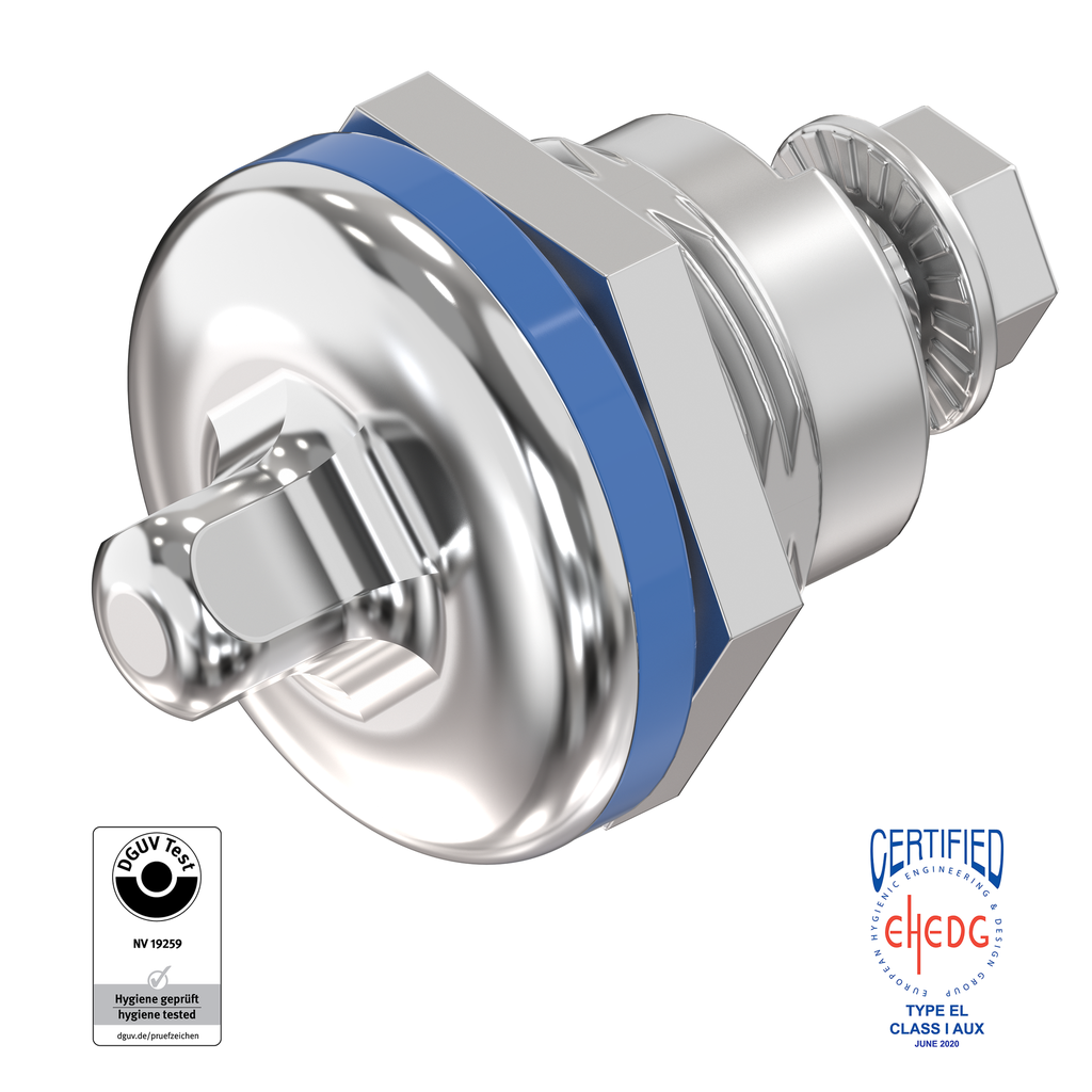 Cuarto de vuelta cuadradillo 8 para área higiénica, sector alimentario y médico, acero inoxidable AISI 316L