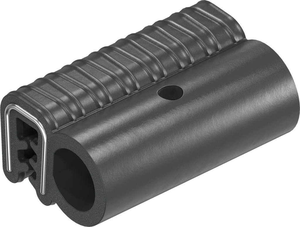 Sealing profile made of fire protection material, self-clamping, Foam rubber EPDM; clamping profile foam rubber EPDM black