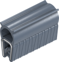 Sealing profile made of fire protection material, self-clamping, Silicon solid material 70 ± 5 Shore A blue black