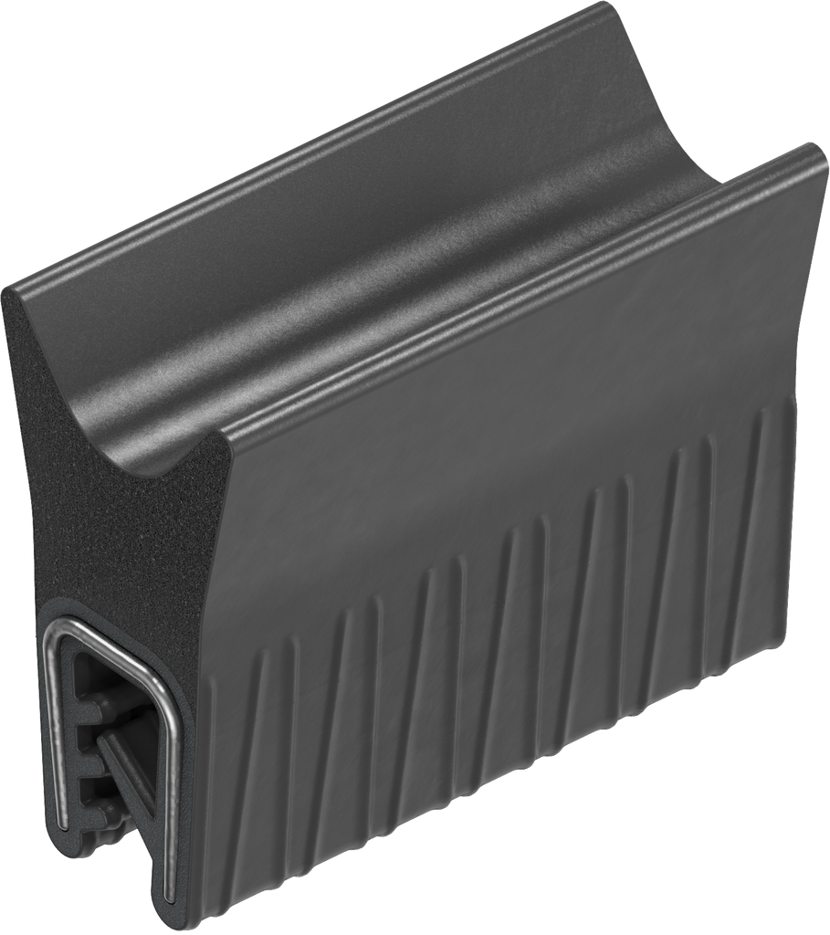 Sealing profile made of fire protection material, self-clamping, Foam rubber EPDM; clamping profile EPDM 60 ± 5 Shore A black