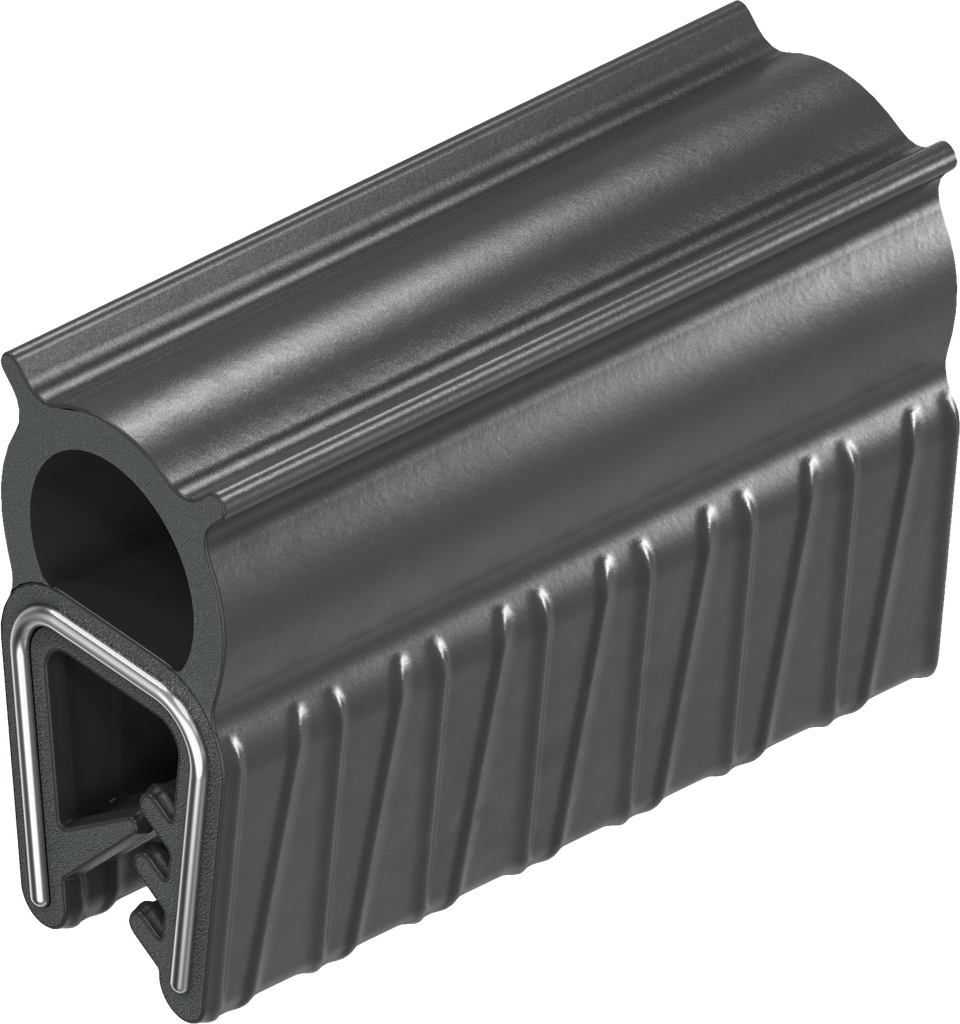 Sealing profile made of fire protection material, self-clamping, Foam rubber EPDM; clamping profile EPDM 60 ± 5 Shore A black