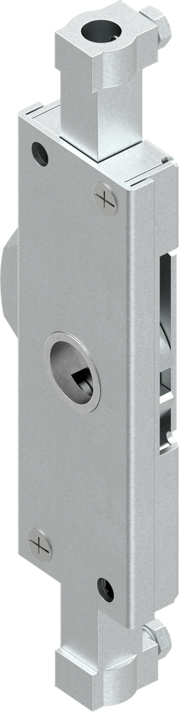 Stangenschloss rechts für Rundstangen Hub 18, Stahl verzinkt