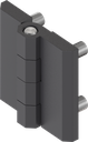 Bisagra 180°, zamak recubierto de polvo negro