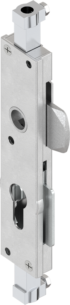 Stangenschloss links für Profil-Halbzylinder und für Rundstangen Hub 18, Stahl verzinkt