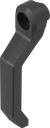 Inside handle with steel insert for steel shaft, Polyamide GF black