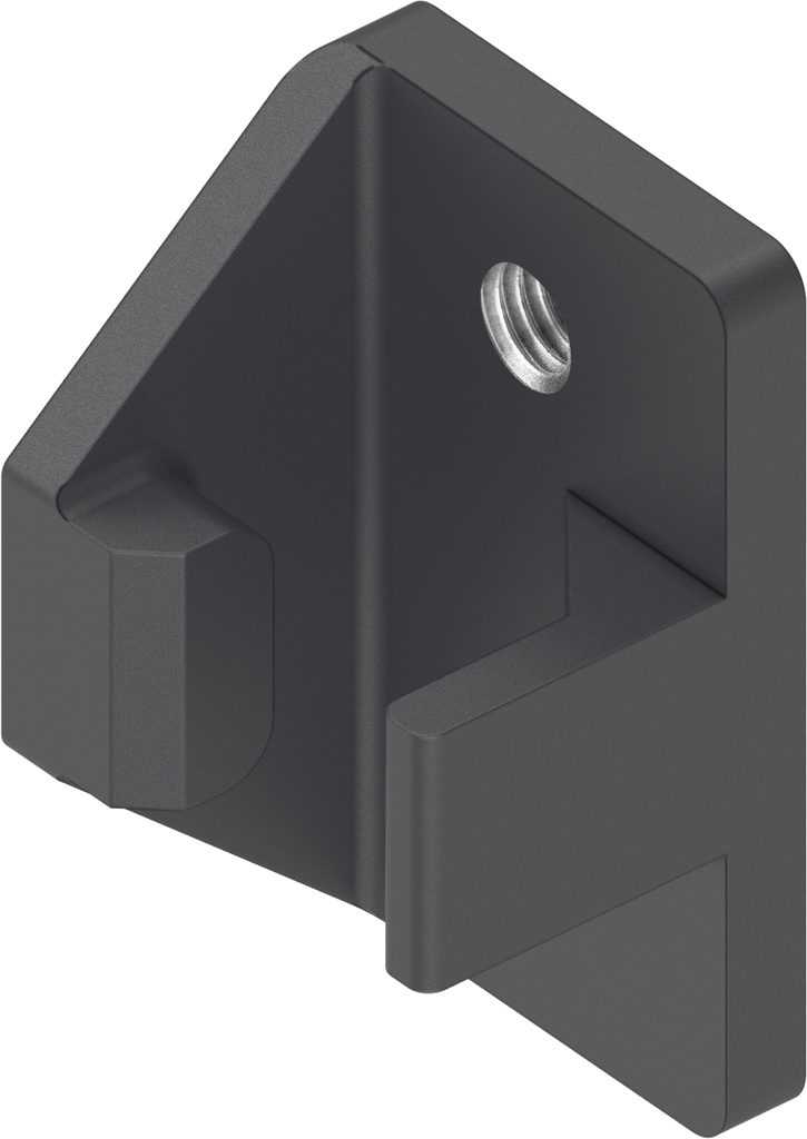 Retenedor de cierre para varilla plana con torsión, zamak recubierto de polvo negro