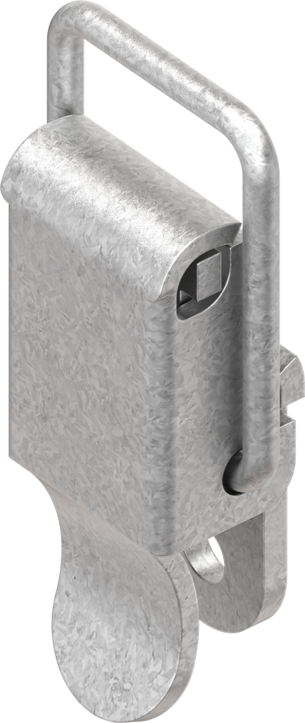 Cierre de tracción con tensor sin ojal para candado, con perforación, acero bruto