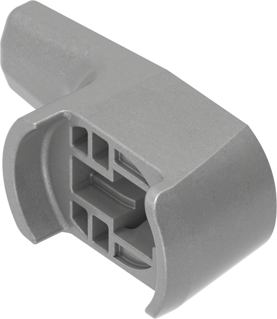 Rastzunge H = 18 mm, Polyamid GF silbergraumetallic