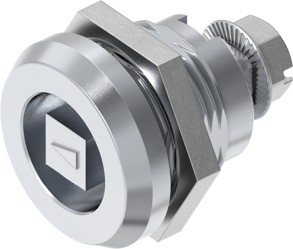 Cuarto de vuelta de seguridad cuadradillo 8, latón y zamak cromado