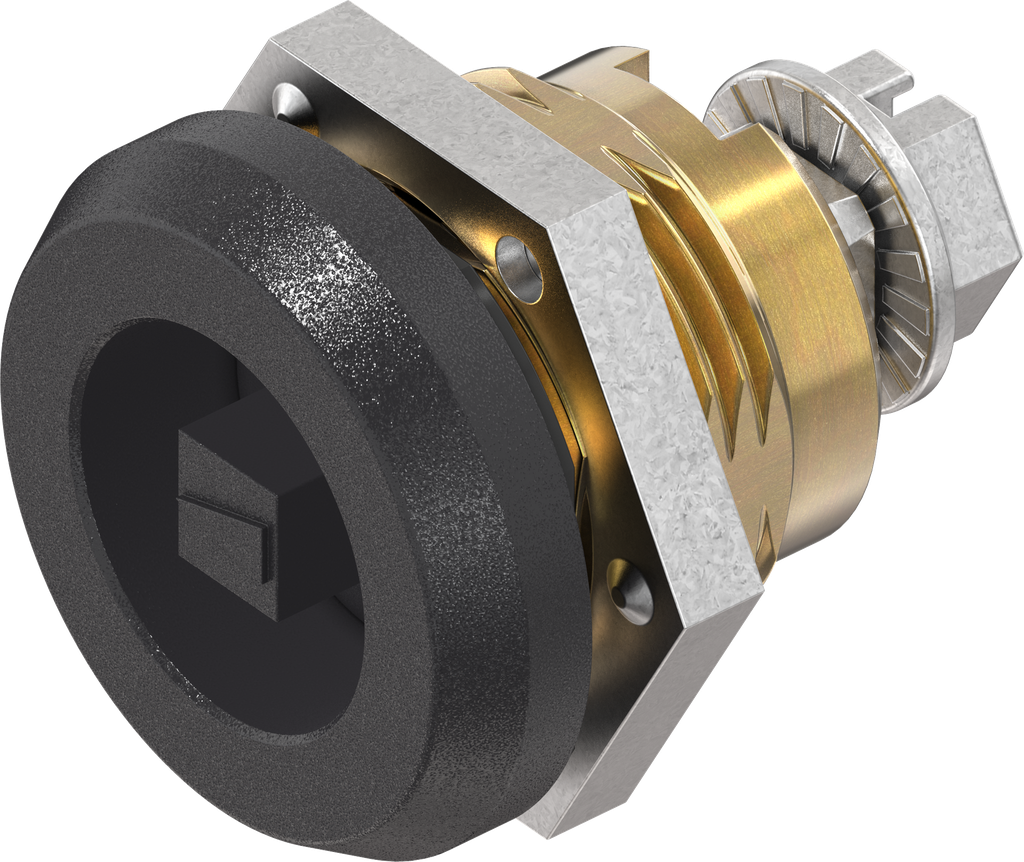 Safety quarter turn square 6, Brass and zinc die black powder-coated