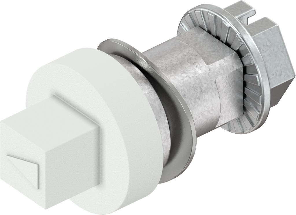 Betätigung Vierkant 7, GD-Zn verkehrsweiß gepulvert