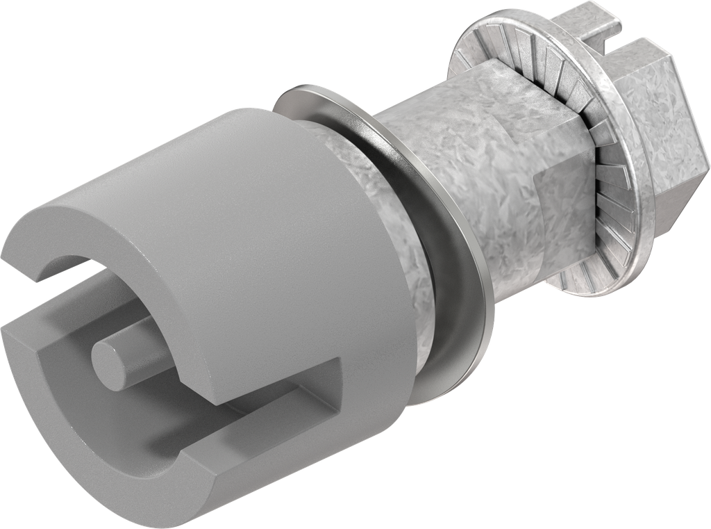 Betätigung Doppelbart 3, GD-Zn lichtgrau  gepulvert