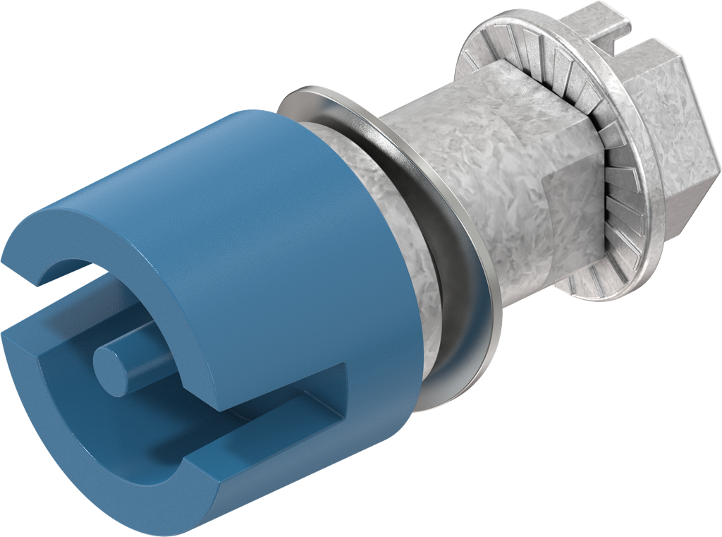 Insert double bit 3, Zinc die brilliant blue powder-coated