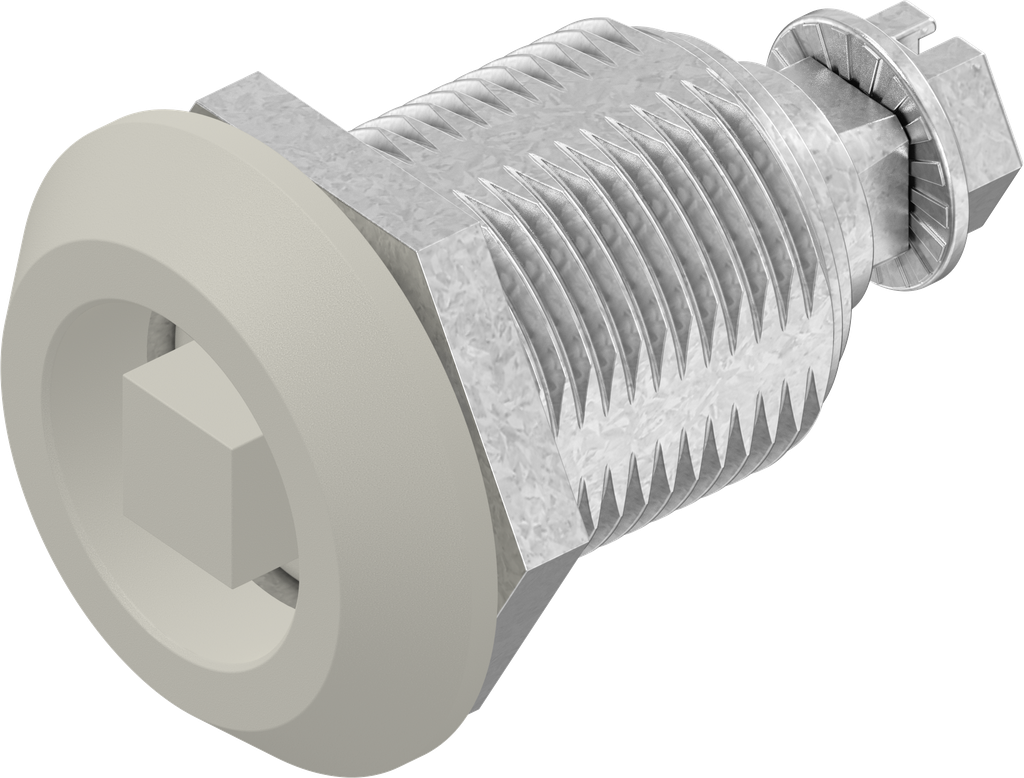 Compression latch, square 8, Zinc die off-white powder-coated