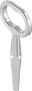 Key for insert square female 7, Malleable cast iron zinc-plated