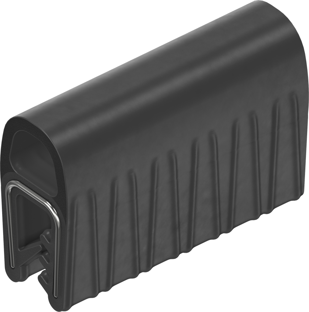 Sealing profile made of fire protection material, self-clamping, Foam rubber EPDM; clamping profile EPDM 60 ± 5 Shore A black